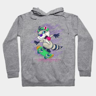 Cartoon raccoon skateboarder Hoodie